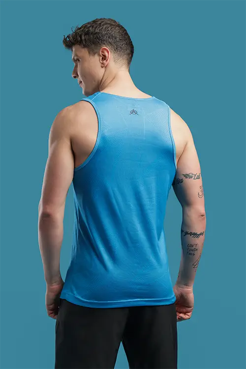 Men Graphics Slim Fit Athlete AR-FLO Low Cut Vest Deep Feroza E-V33
