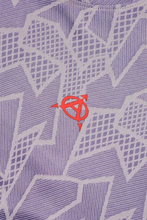 Men Jacquard Slim Fit Athlete AR-FLO Crew Neck Halfsleeve Lavender-C432