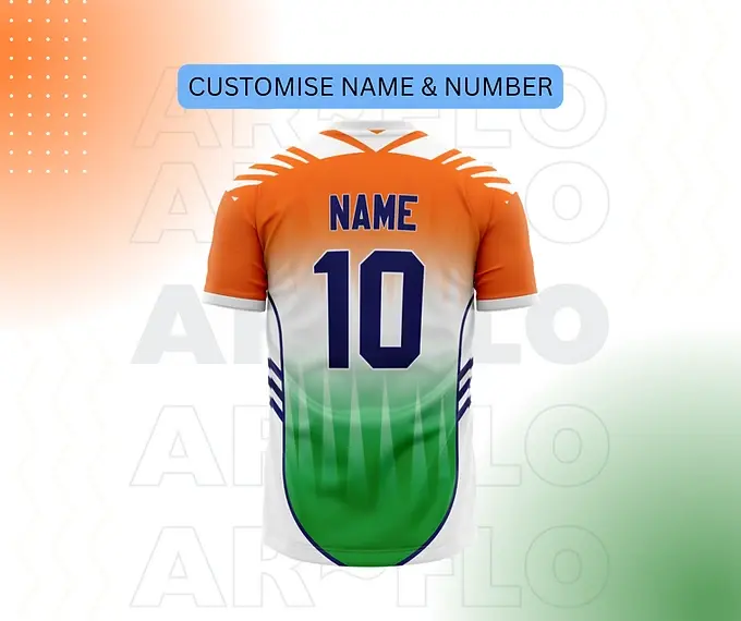 Customisable Indian football jersey, name 10