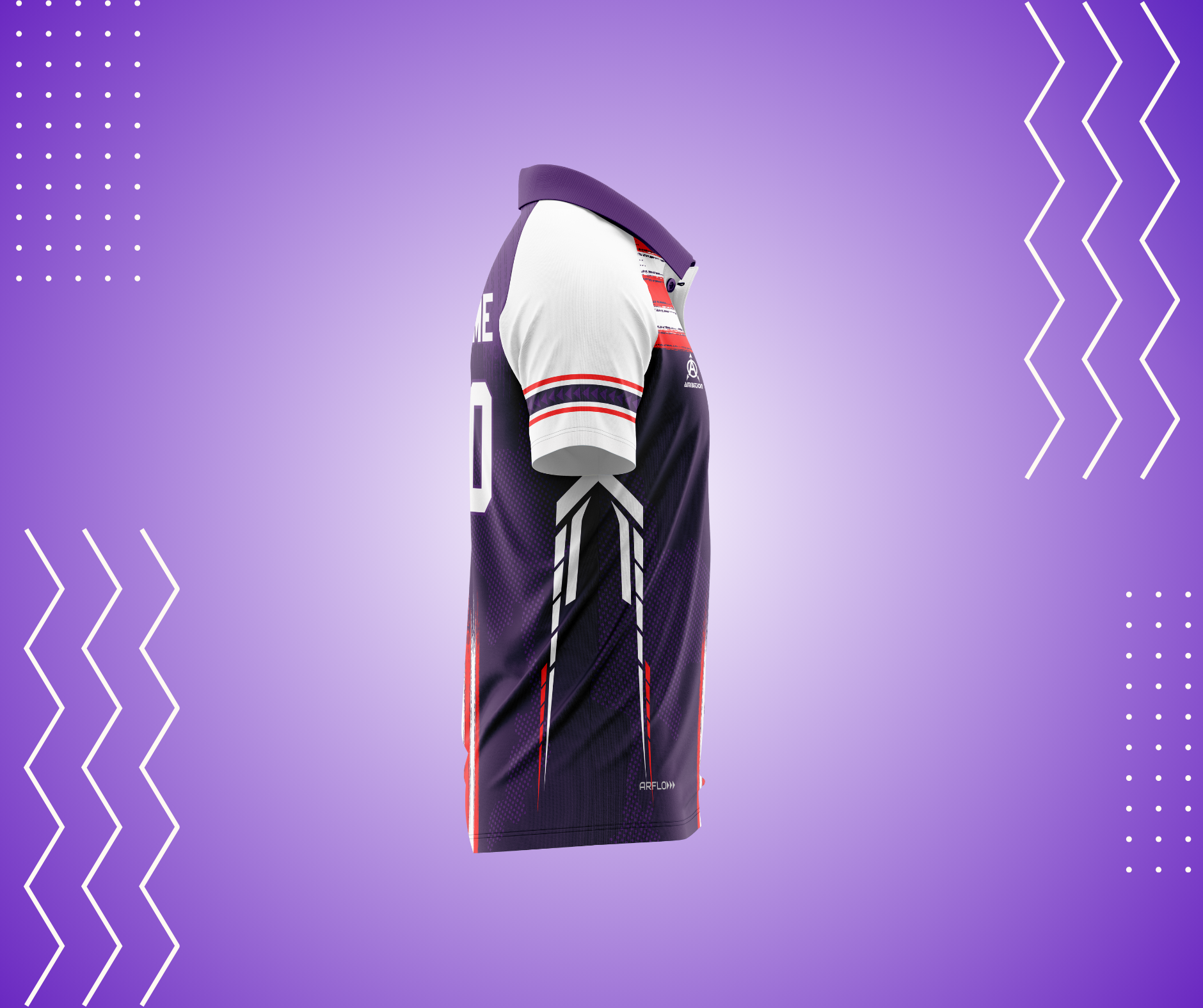 Purple half-sleeve cricket jersey