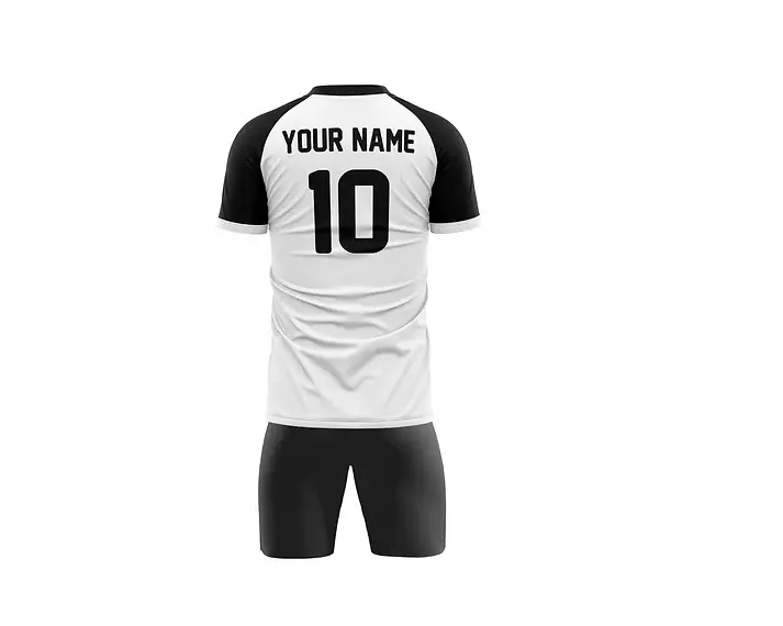 Black and white soccer jersey with YOUR NAME and 10