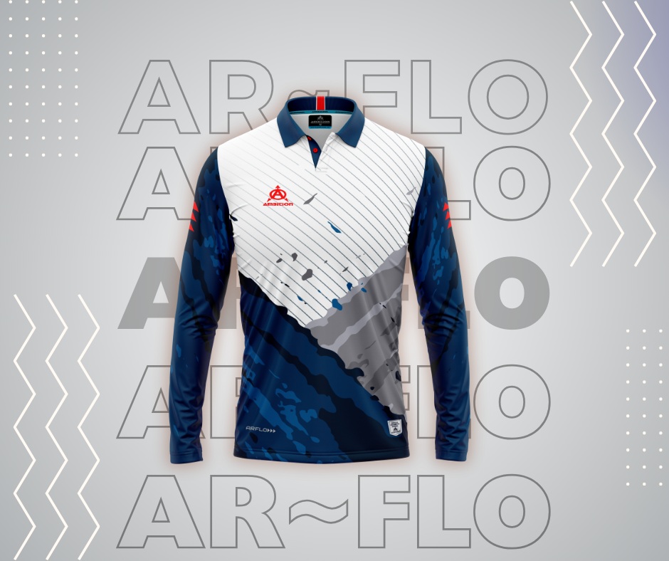 Thumbnail: Stylish long-sleeve polo shirt, AR FLO design