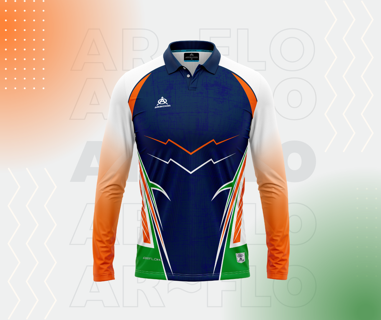 Men's long-sleeve navy cricket jersey