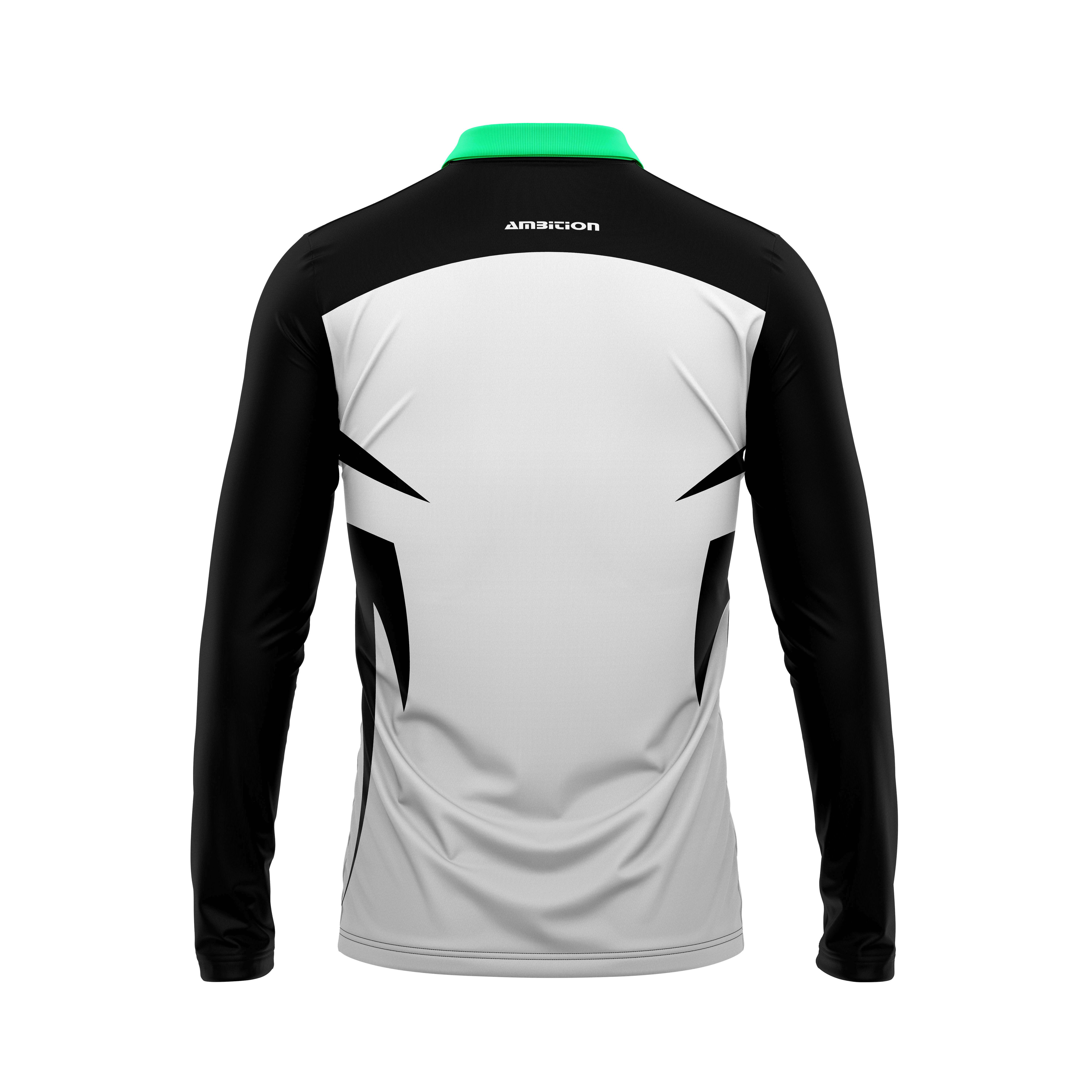 Grey and black long-sleeve athletic shirt