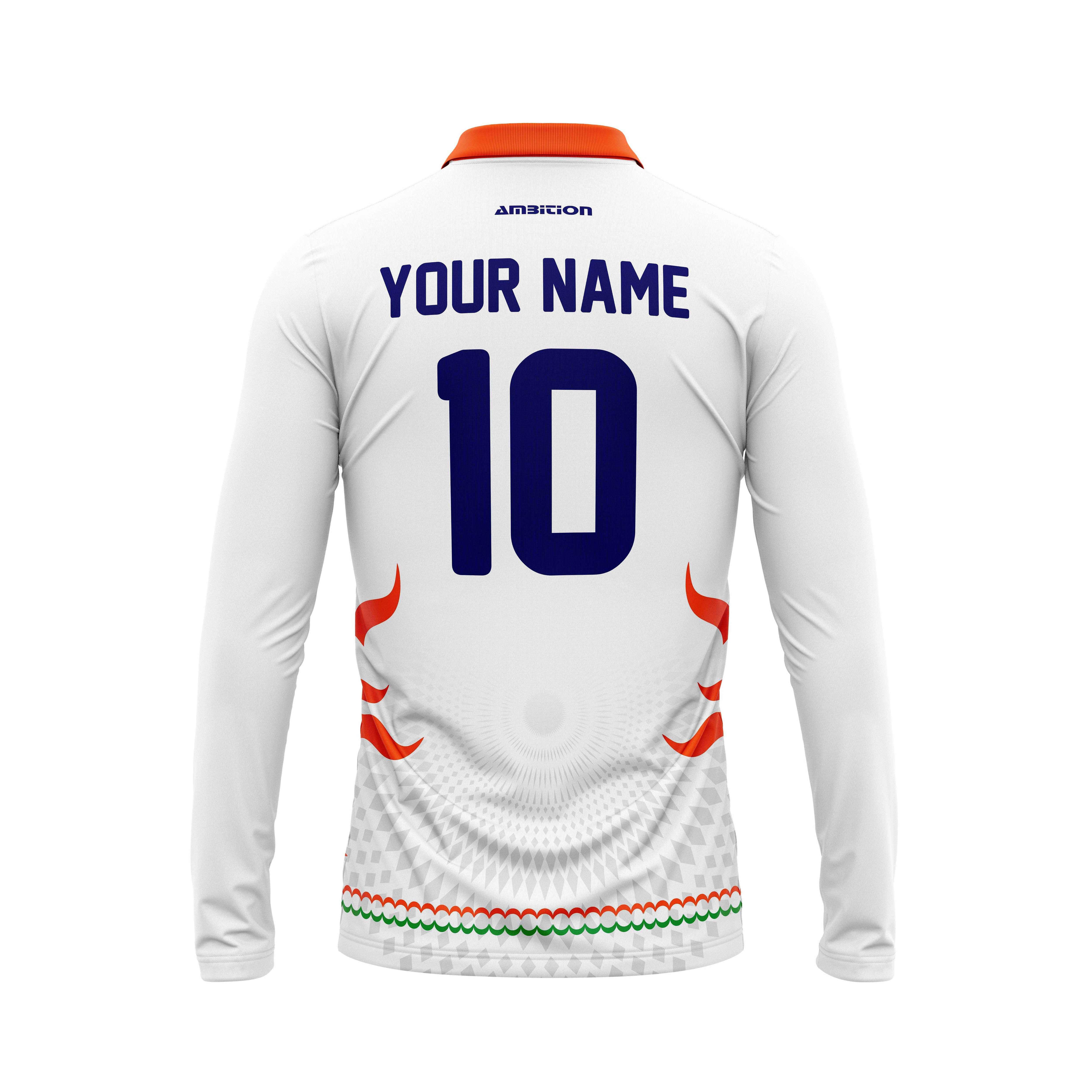 White long-sleeve jersey, YOUR NAME, 10