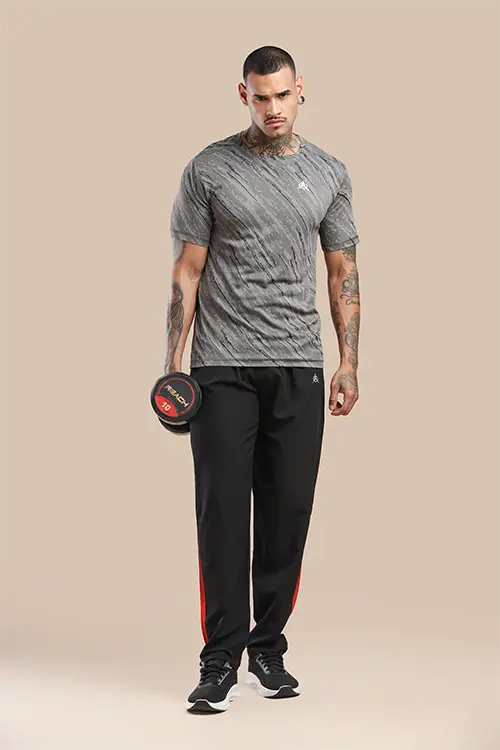 Men Regular Fit Athlete NS Lycra Track Pant Black C-T30