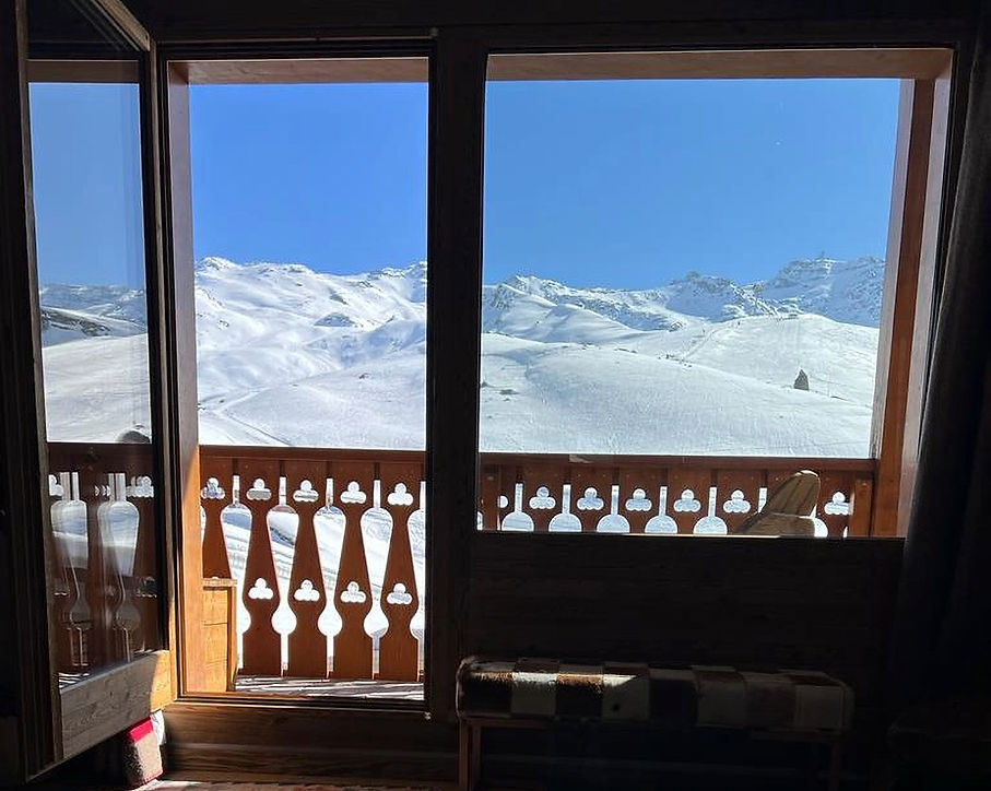 Vue plein sud pistes Val Thorens location appartement 10 personnes