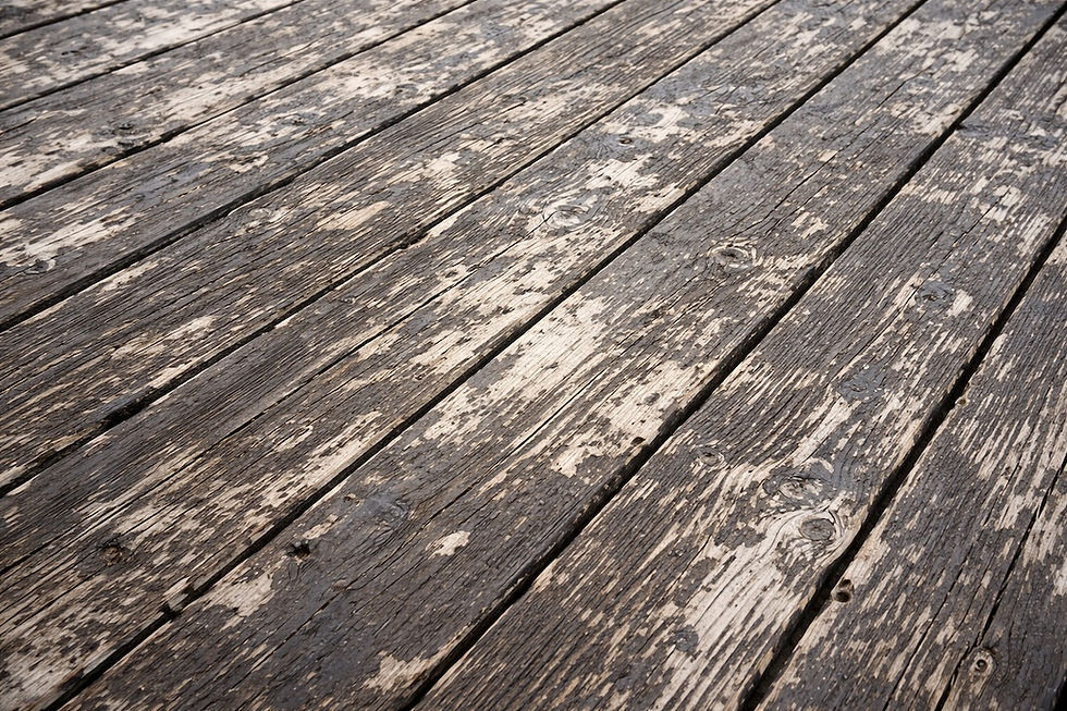 worn wooden decking
