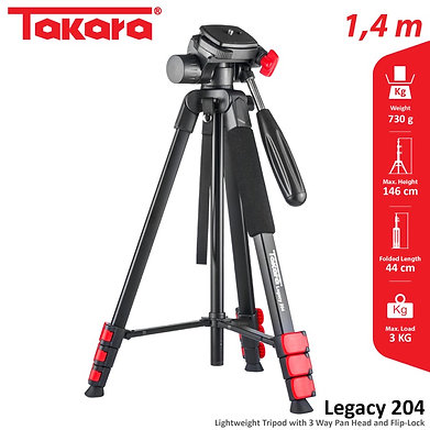 Media: LEGACY 204 Lightweight Tripod Fluid Head for Camera Smartphone - Tripod Only