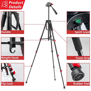 Media: LEGACY 234 Lightweight Tripod Fluid Head for Camera Smartphone - Tripod Only