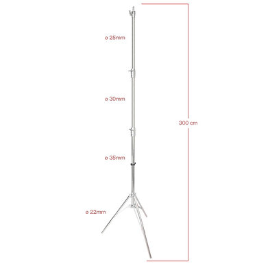 Media: SPIRIT-3SS Stainless Steel Light Stand with Spring Cushion
