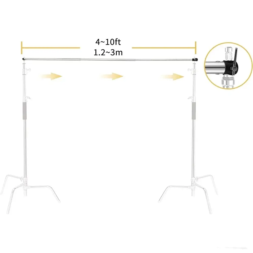 TCB-03 Adjustable Telecospic Cross Bar Pole BackDrop Stand for Studio Background