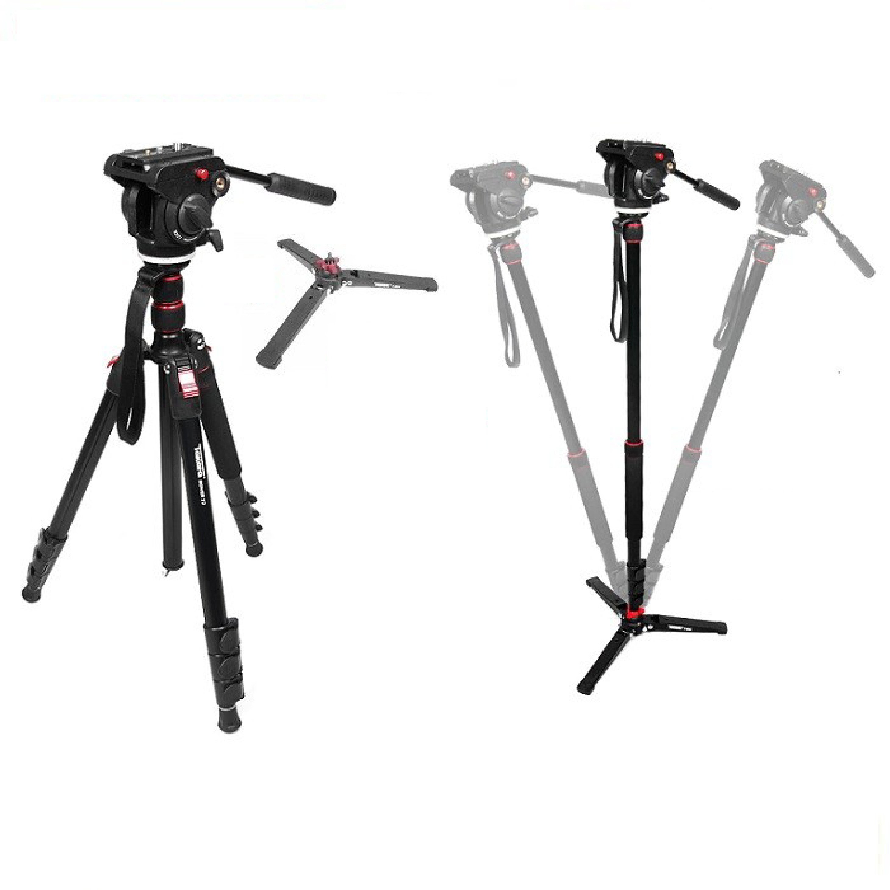 Rover 66V Fluid Head Video Tripod Monopod Kit Paket 1