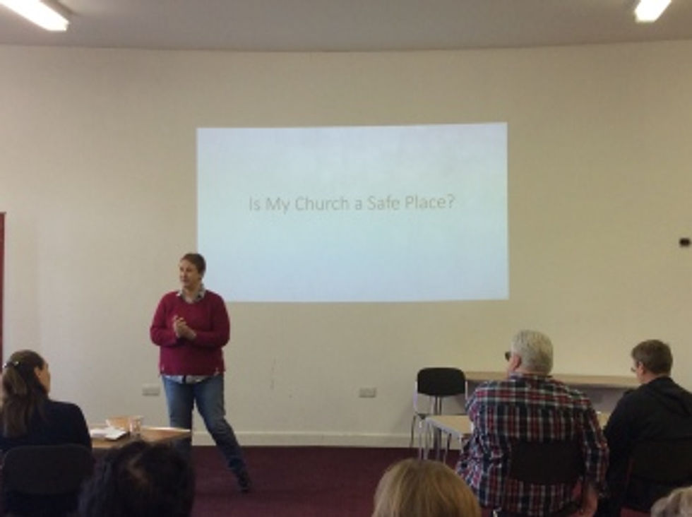 Alma with her question that says, Is my church a safe place?