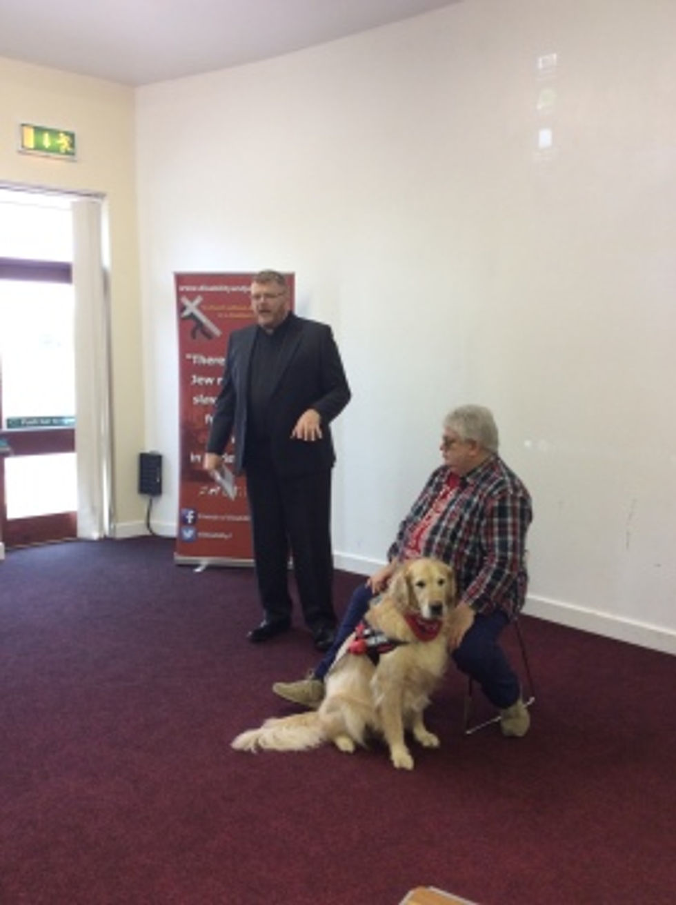 Dave, Bill and Jarvis the Guide dog
