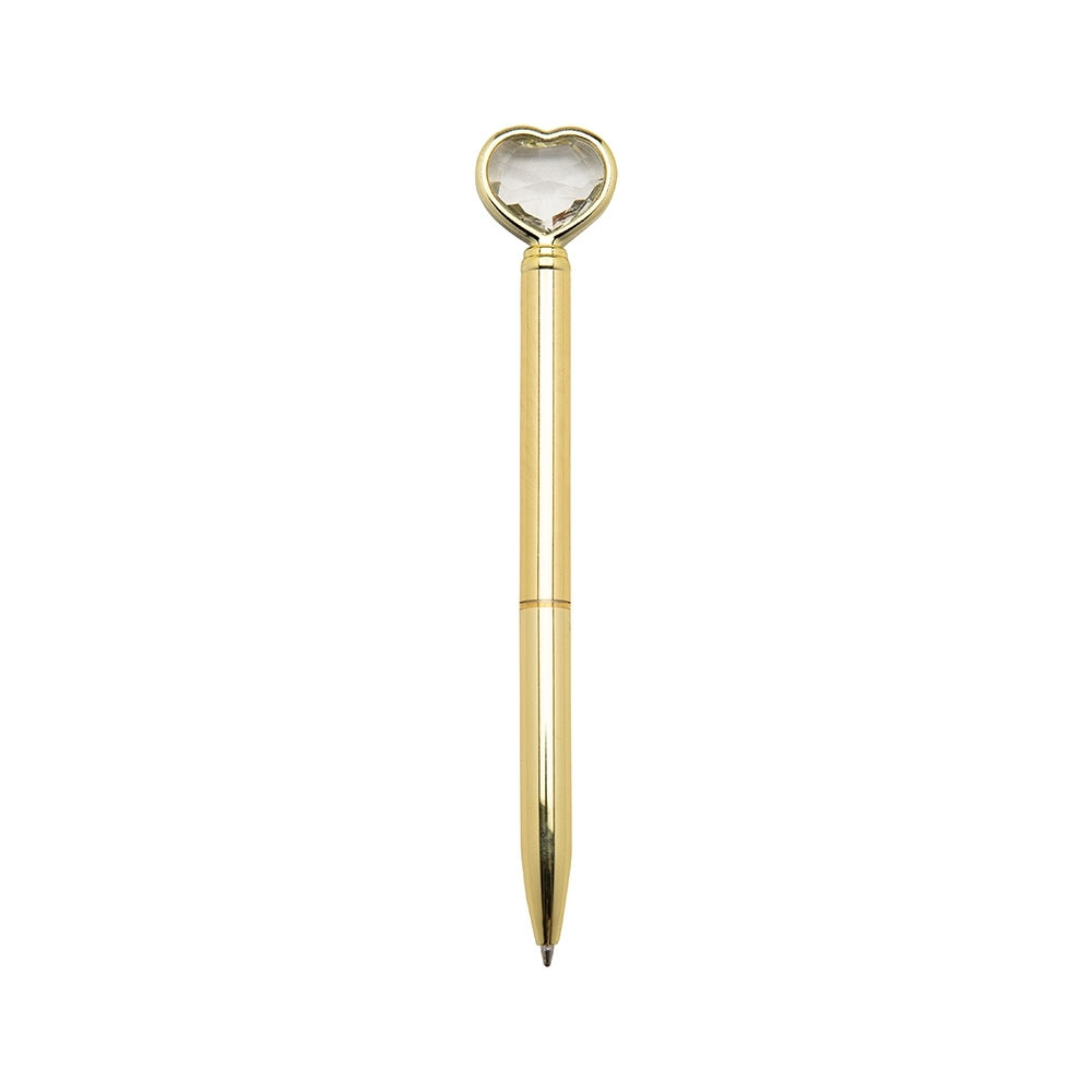 14656 - Caneta Metal Coração Diamante