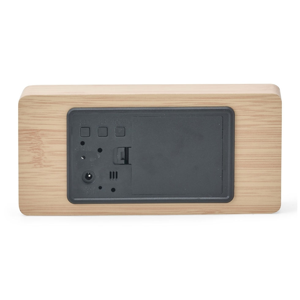 Miniatura: 18563B Relógio Despertador de Madeira Com Painel LED