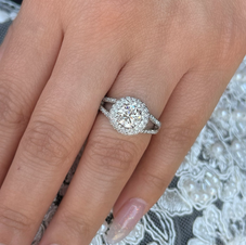 Pave Halo Engagement Ring