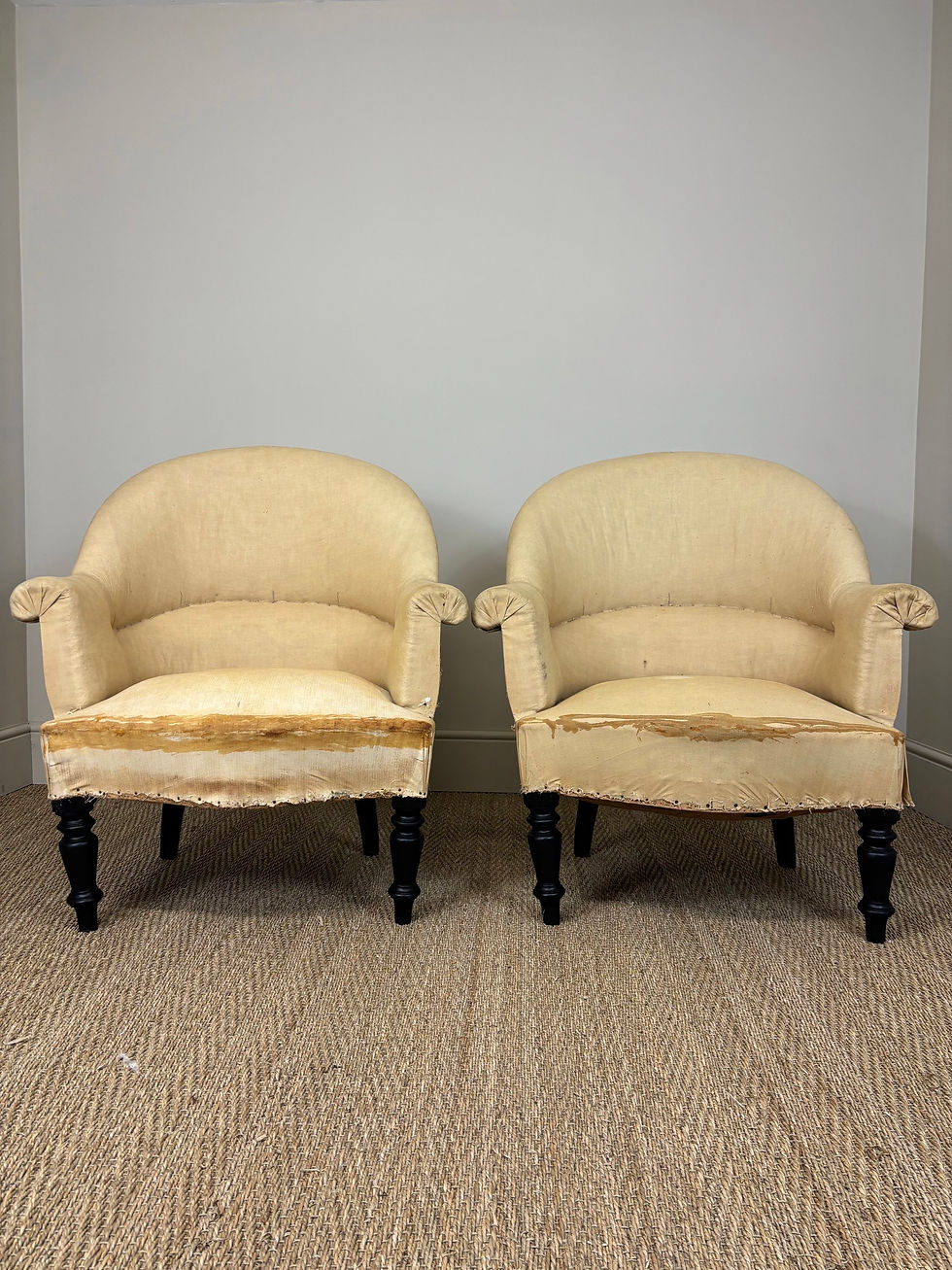 Thumbnail: Pair of French Crapaud Chairs
