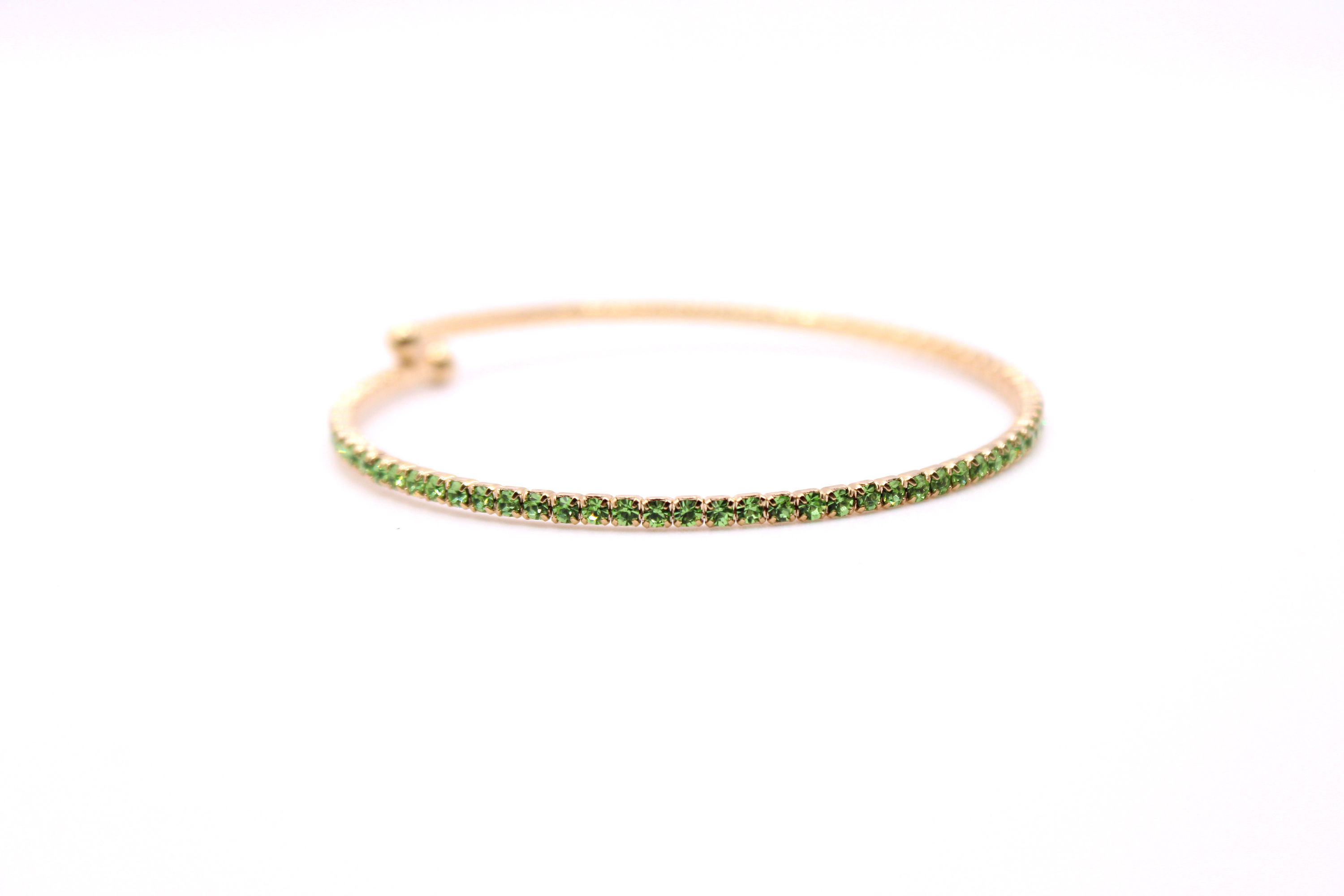 Green Thin Crystal Stretch Bracelet