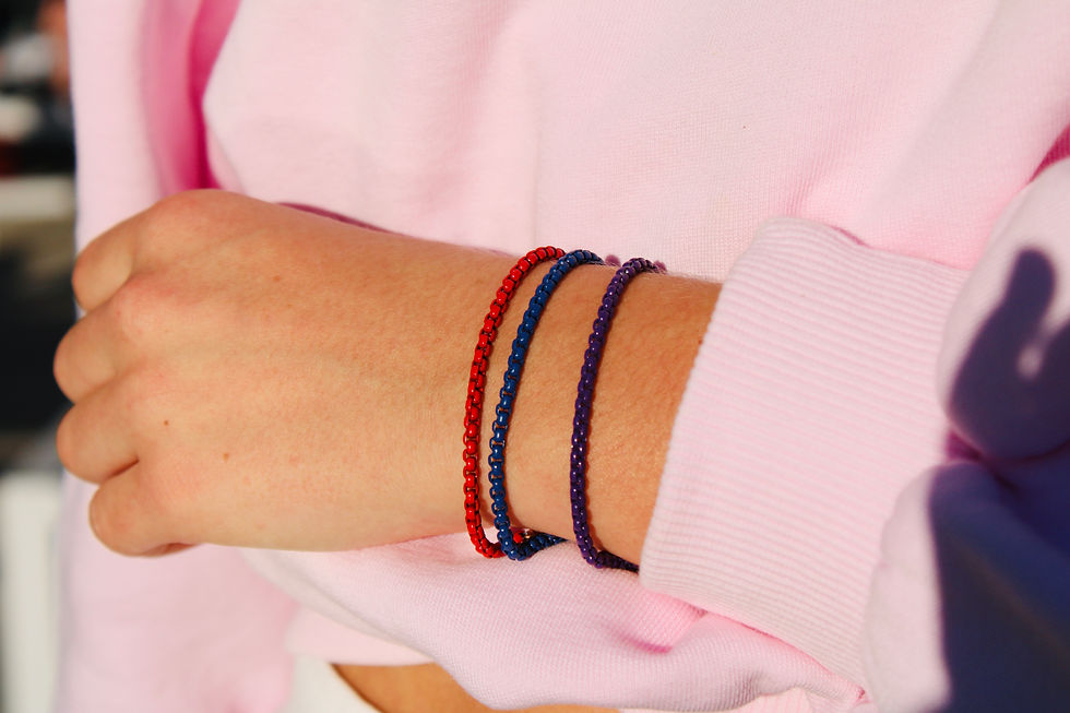 Thumbnail: Navy Blue Box Chain Bracelet