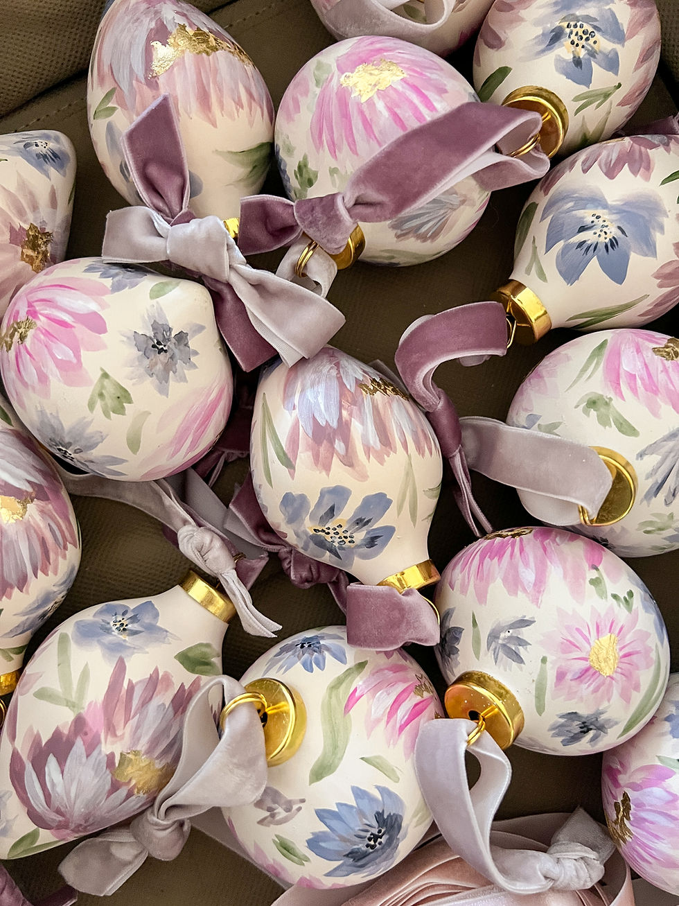 Thumbnail: 2024 Holiday Ornament | Mauve Multi Floral