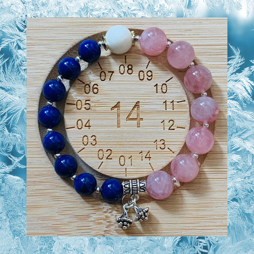 縮圖：【療癒能量】925 純銀粉晶青金硨磲手錬｜CACA STORE 自家品牌 DIY