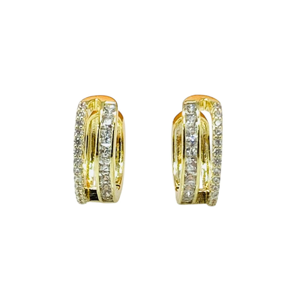 925銀黃色高質細圈耳環