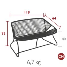 FERMOB SIXTIES BANQUETTE OCRE ROUGE