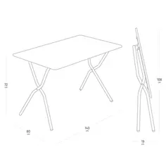 LAFUMA TABLE PLIANTE LAFUMA BALCONY 140*80*72 cm