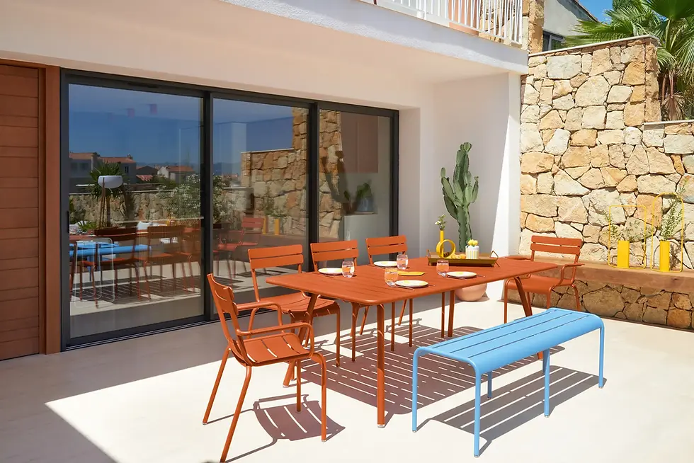 FERMOB_LUXEMBOURG TABLE 207 X 100 CM_ORANGE CONFITE