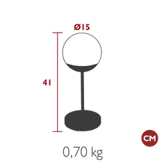 FERMOB_MOOON_LAMPE_H40 DIMENSIONS