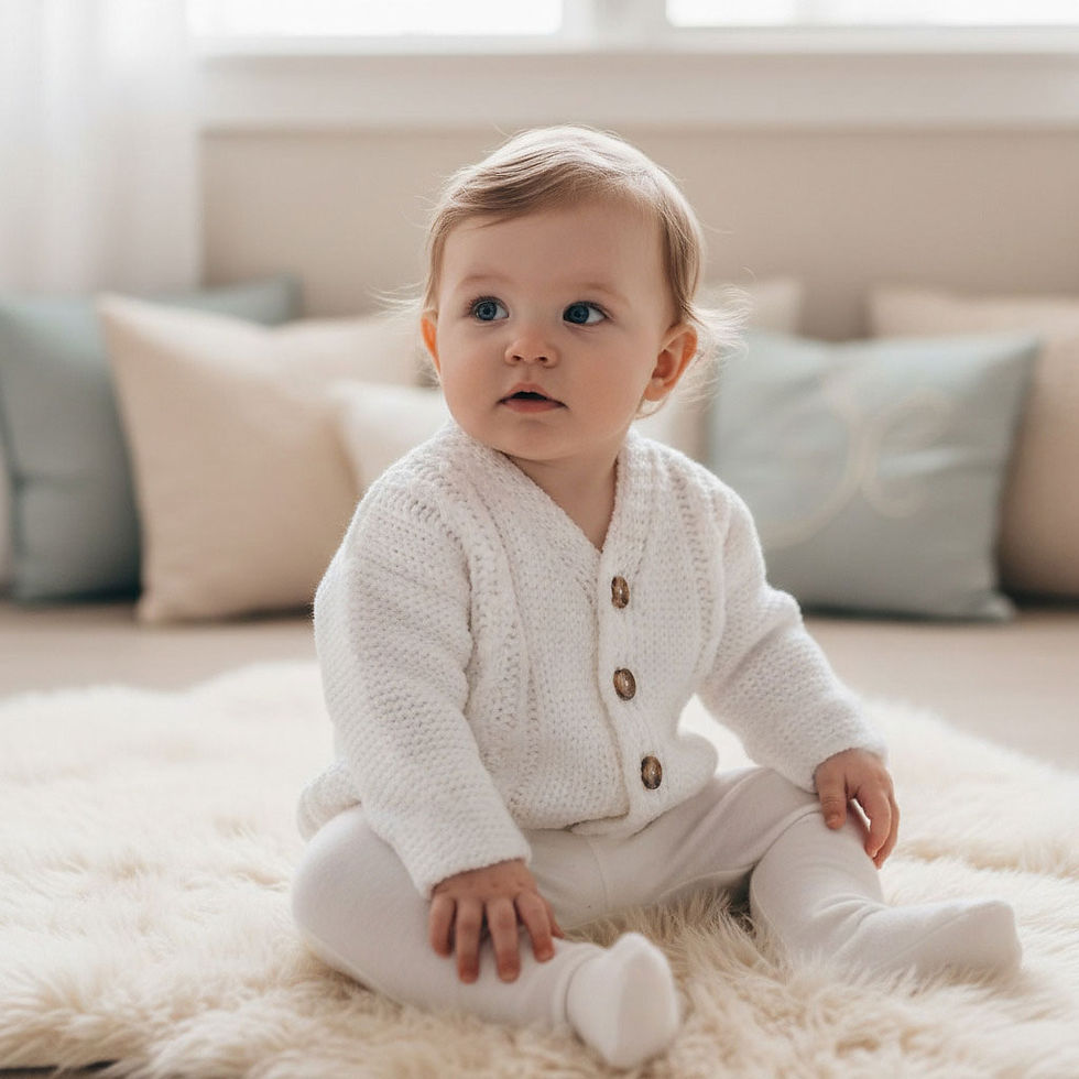 Thumbnail: Baby Boy Cardigan Chunky Knit Cable Blue White
