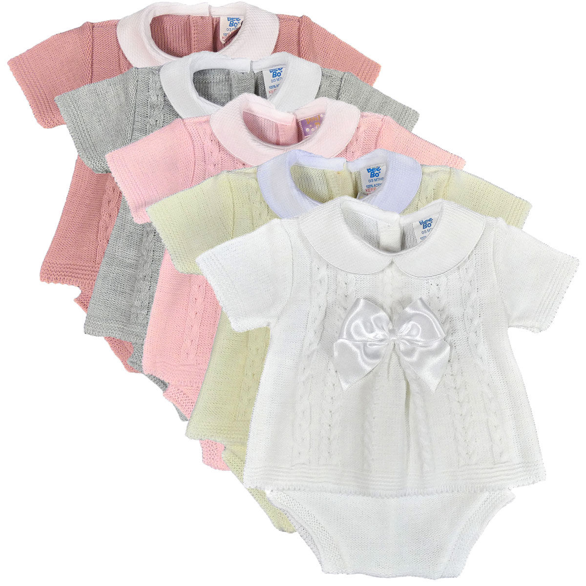Baby Girl Knitted Outfit Set Jam Pants BOW Spanish Style 771