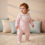 Thumbnail: Baby Girl Velour Sleepsuit Frilly Babygrow Spanish All in One Pink