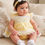 Thumbnail: Baby Girl Dress Set Outfit Smocked Frilly Bow Headband Lemon