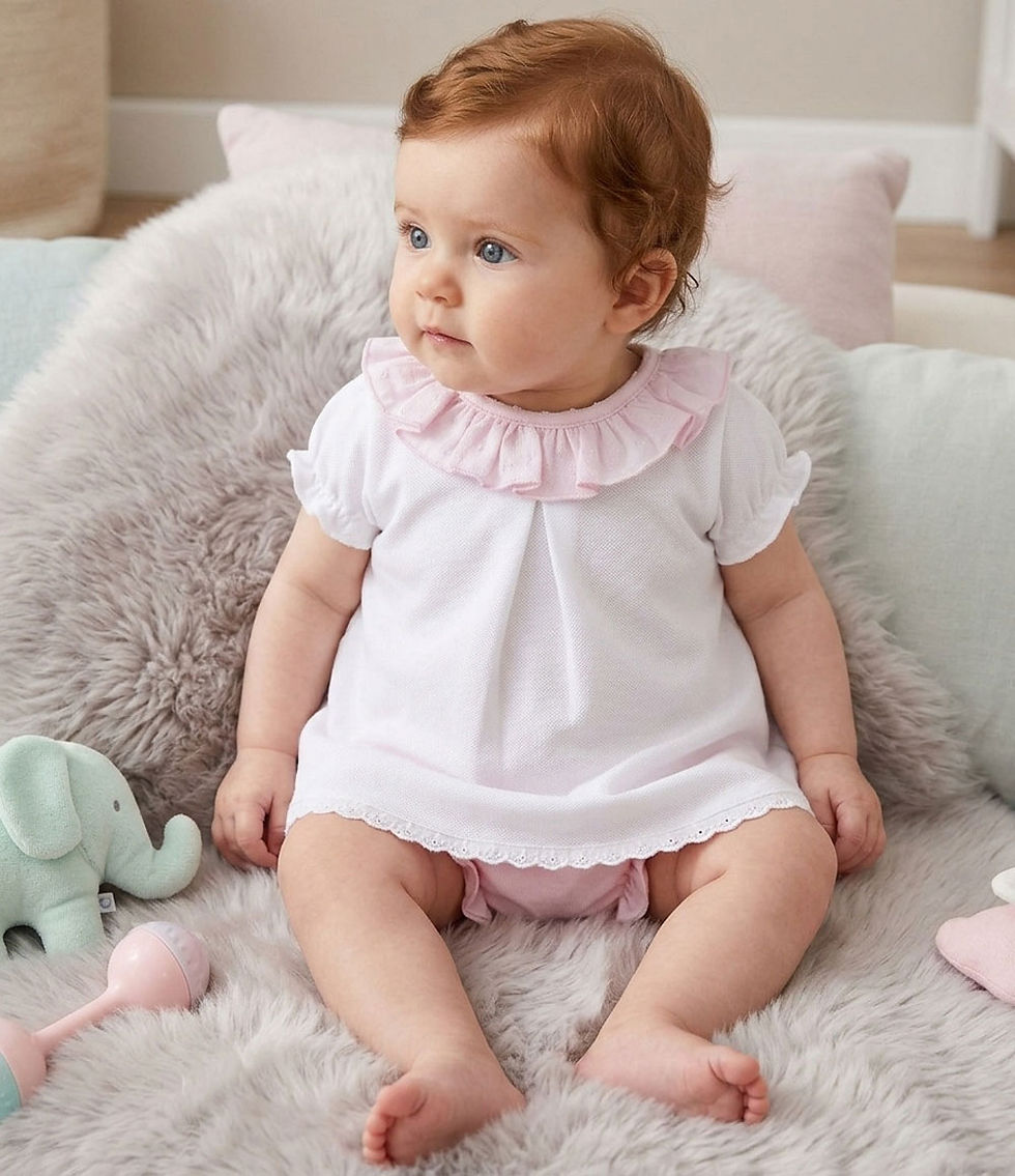 Thumbnail: Baby Girl Spanish Jam Pants Top Summer Outfit Set Sun Suit Calamaro White Pink