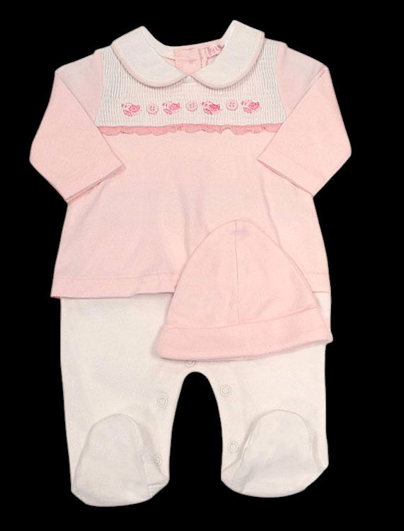 Thumbnail: Baby Girl Sleepsuit Babygrow All in One 2 Pce Outfit Hat