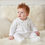 Thumbnail: Baby Boy Velour Sleepsuit Spanish Babygrow All in One Smocked Beige