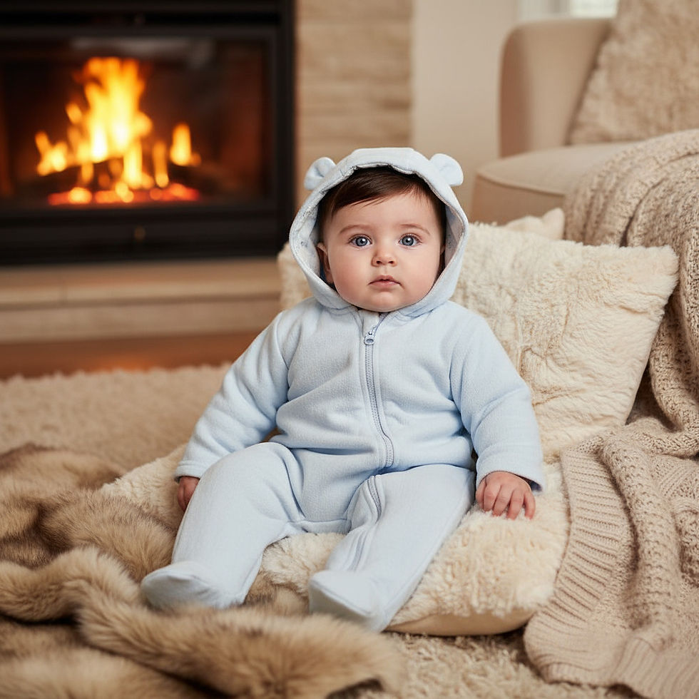 Thumbnail: Baby Boy Girl Pram Suit Snowsuit Quilted Padded Zip Hooded Blue Pink