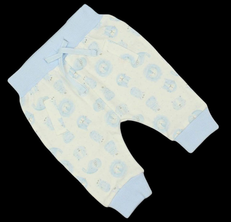 Thumbnail: Baby Boy 3 Pce Outfit Set Joggers Top Socks Jungle Animals Lion BLUE