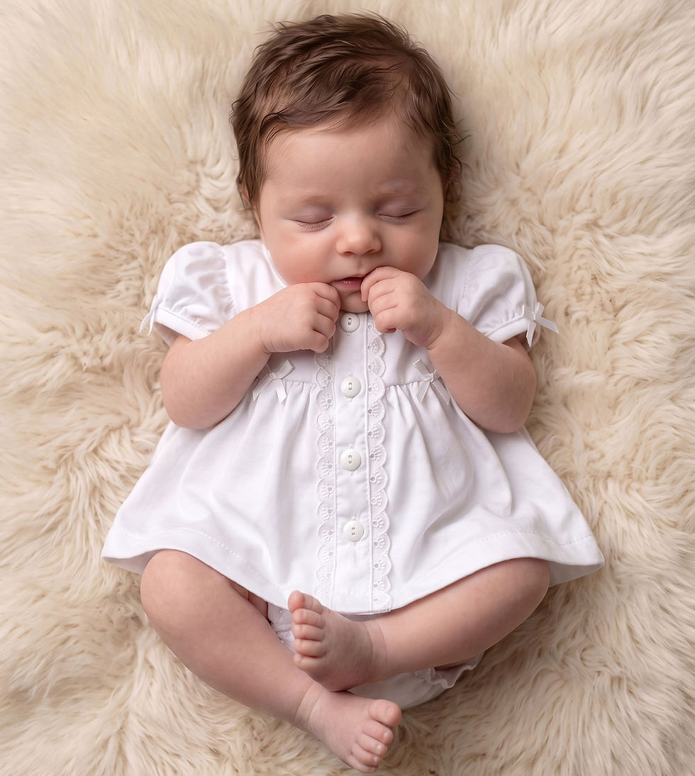 Thumbnail: Premature Baby Girl Dress Set Prem Small Early Tiny White