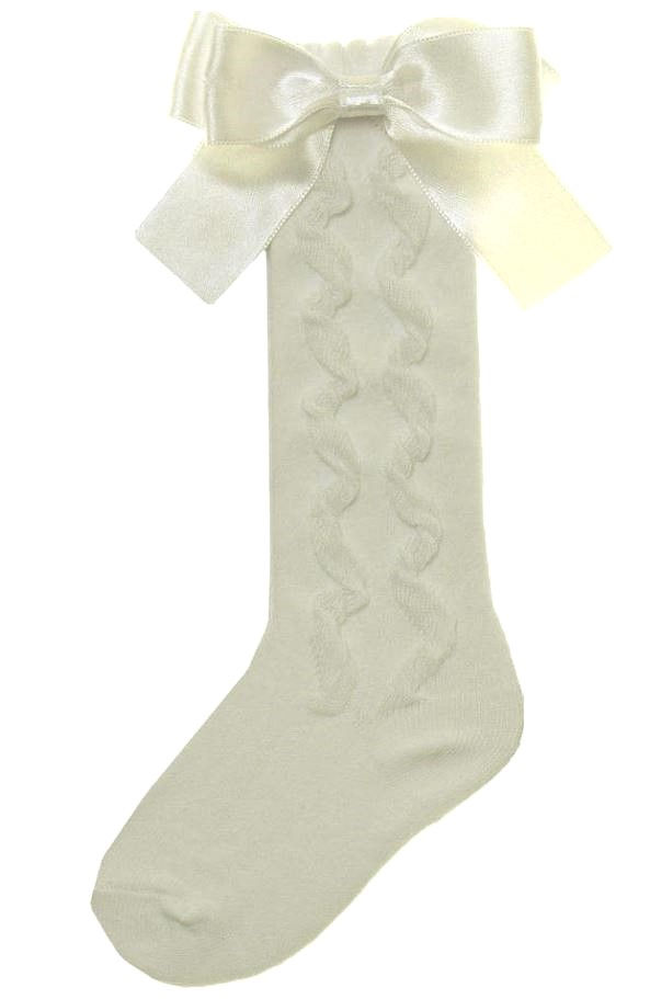 Thumbnail: Baby Girl SOCKS Bow Swirl Knee High Christening Wedding Party PEX Grazia