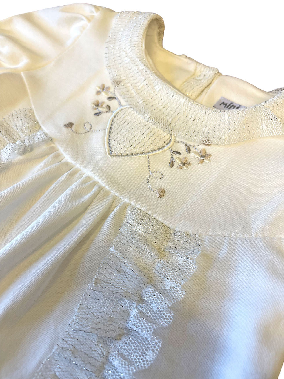 Thumbnail: Baby Girl Romper Frilly Sparkle Headband Christening Ivory