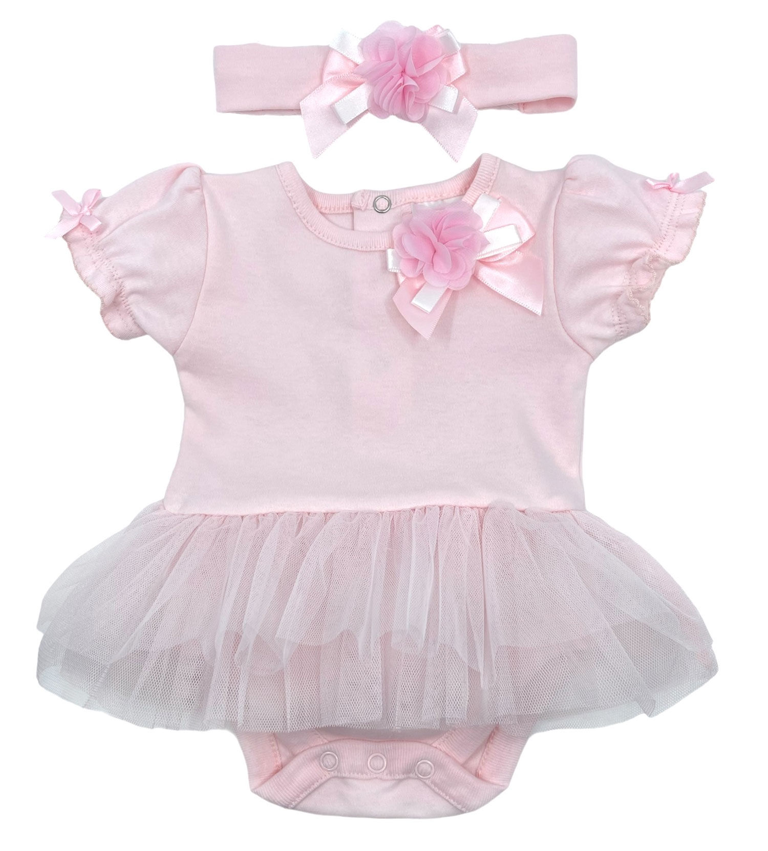 Baby Girl Bodysuit TUTU Frilly Flower Bows Rock a Bye Baby DO7145