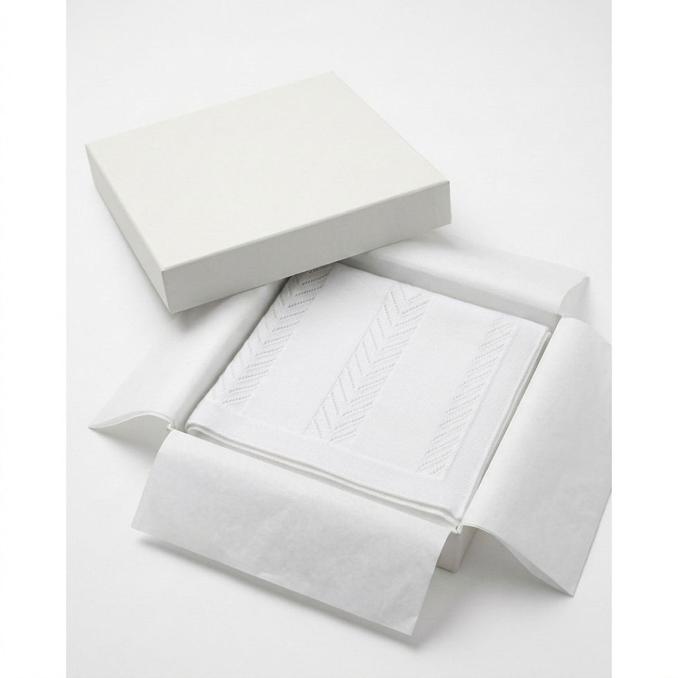 Thumbnail: Baby Luxury Cotton Shawl Receiving Blanket Luxe Heirloom Keepsake White