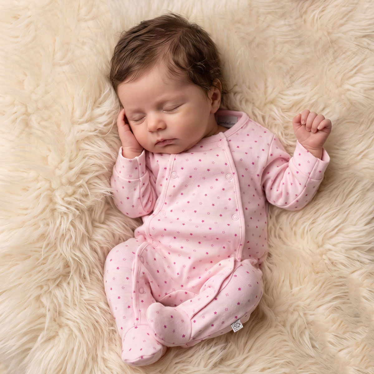 Premature Baby Girl Cotton Sleepsuit Babygrow Dandelion PINK