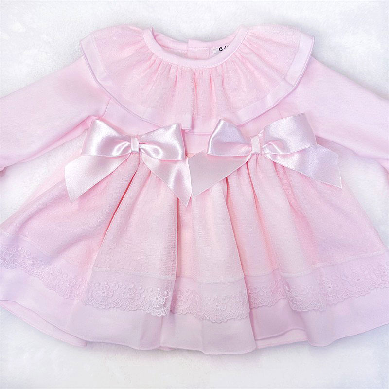 Thumbnail: Baby Girl Spanish Puff Ball Dress Special Occasion Bows Tulle Pink