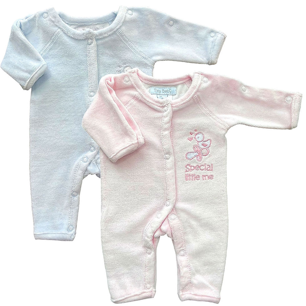 Thumbnail: Premature Baby Sleepsuit Babygrow Incubator NICU Special Care Velour Tiny Early