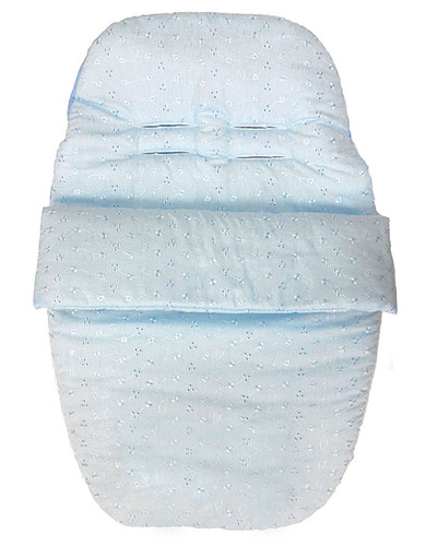 Baby Car Seat Cosytoes Footmuff Cosy Toes Broderie Anglaise Blue